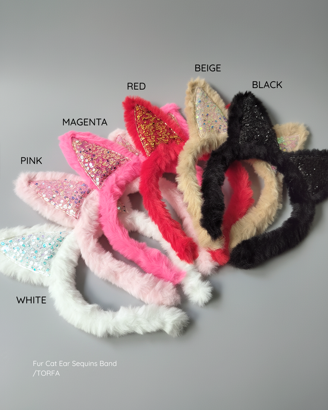 Fur Cat Ear Sequins Band (Pack of 2)