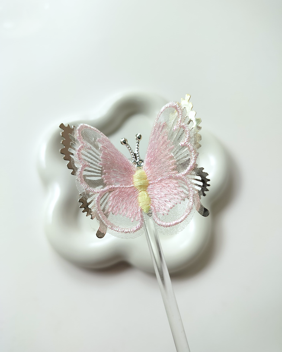 Embroidered Butterfly Hair Clips (Pack of 2)