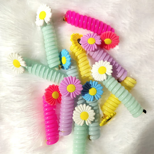 Spiral Hair Tie Flower (Pack of 2)