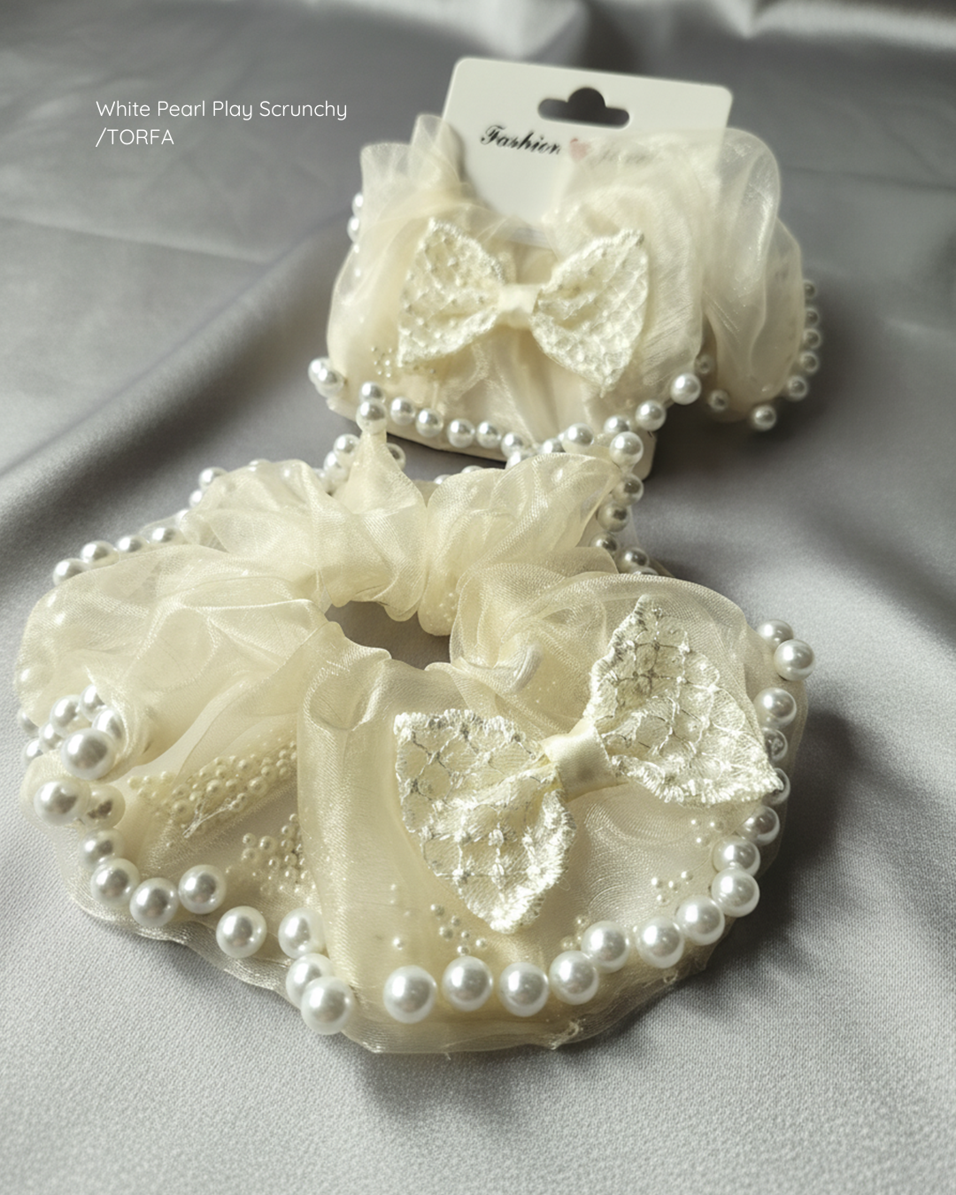 White Pearl Play Scrunchy