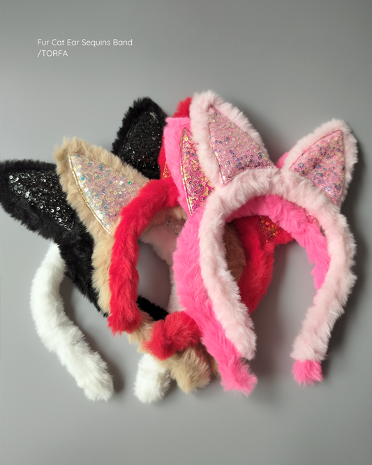 Fur Cat Ear Sequins Band (Pack of 2)