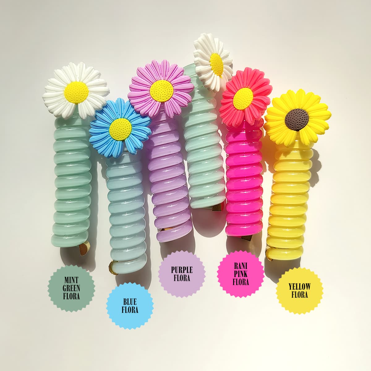 Spiral Hair Tie Flower (Pack of 2)