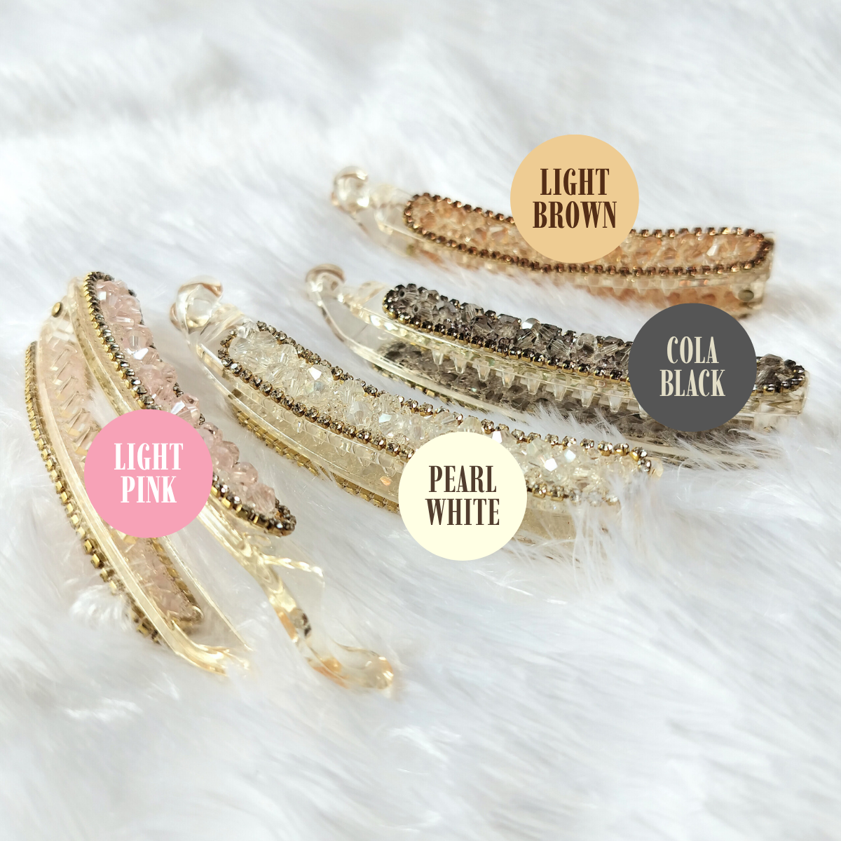 Banana Clip Shimmer Studs