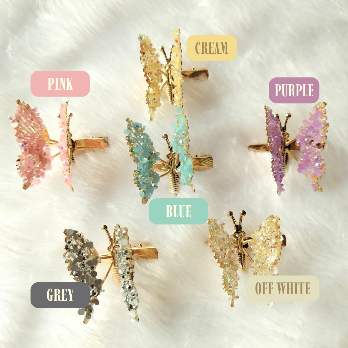 Glitter Butterflying Hair Clips (Pack of 2)