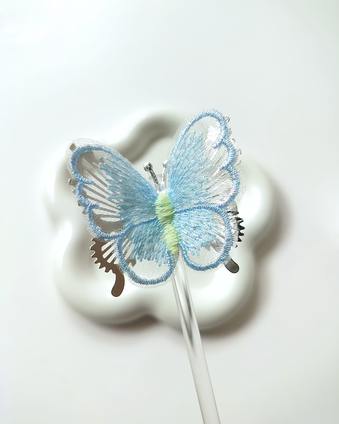 Embroidered Butterfly Hair Clips (Pack of 2)