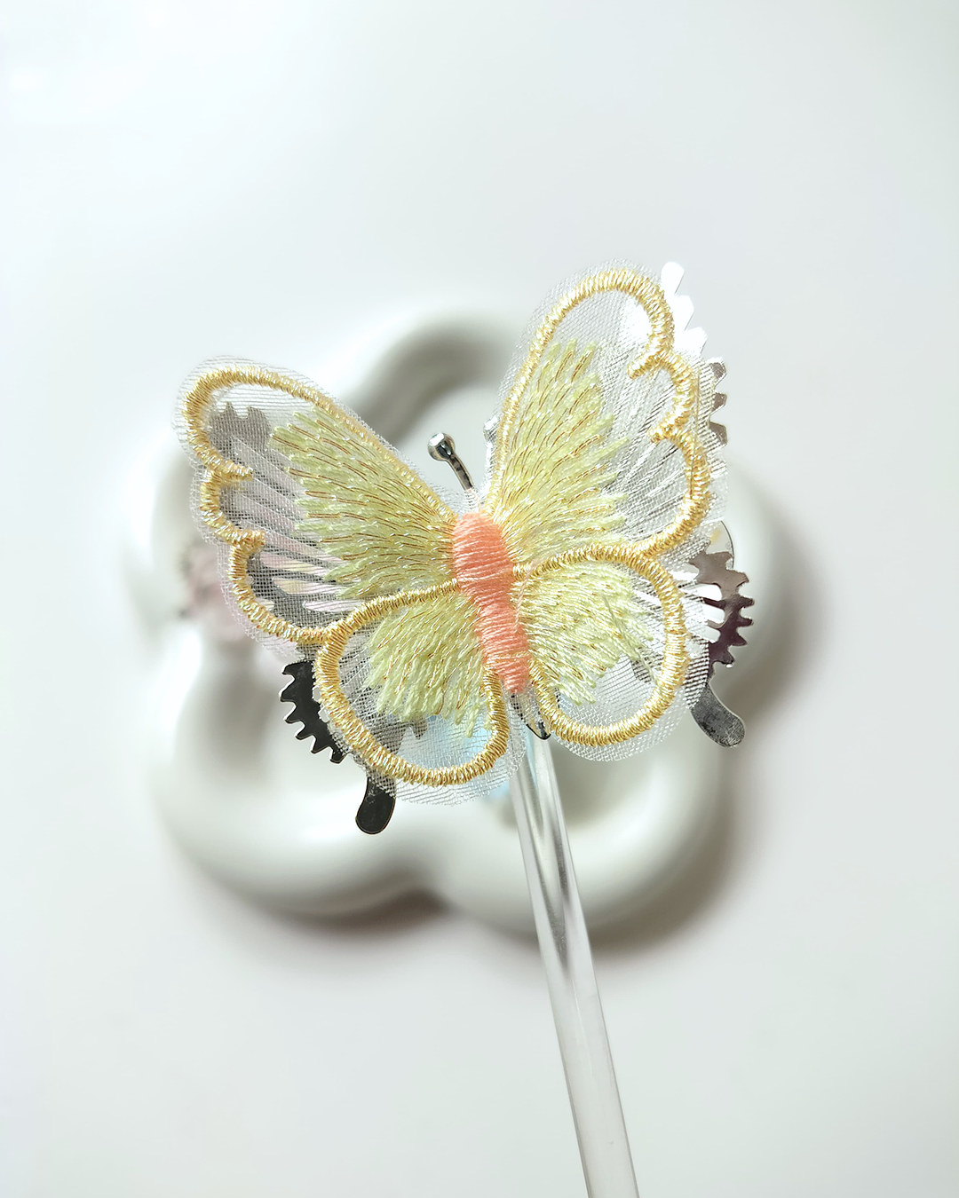Embroidered Butterfly Hair Clips (Pack of 2)