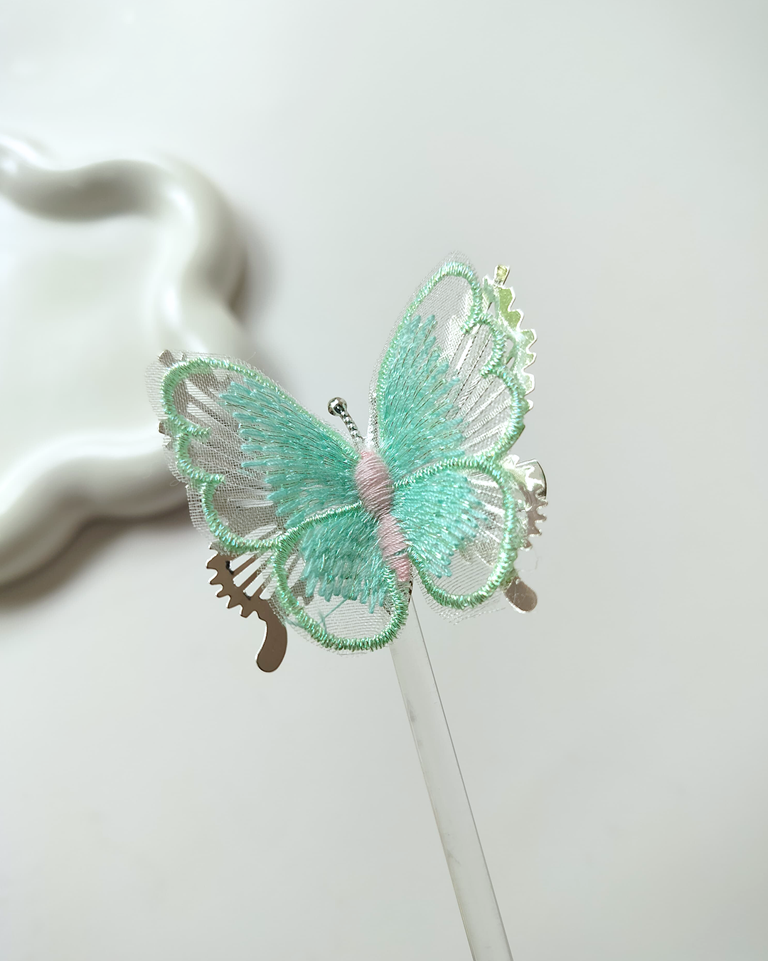 Embroidered Butterfly Hair Clips (Pack of 2)