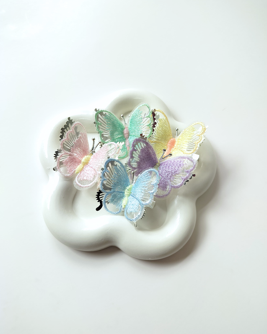 Embroidered Butterfly Hair Clips (Pack of 2)