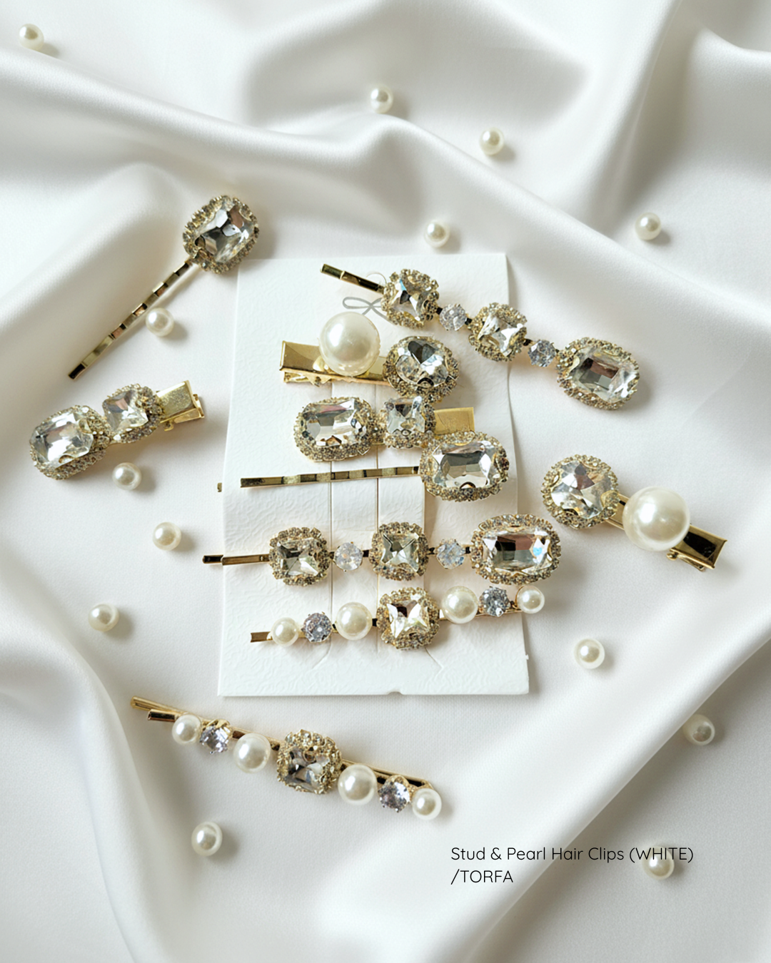 Stud & Pearl Hair Clips (1 Set)