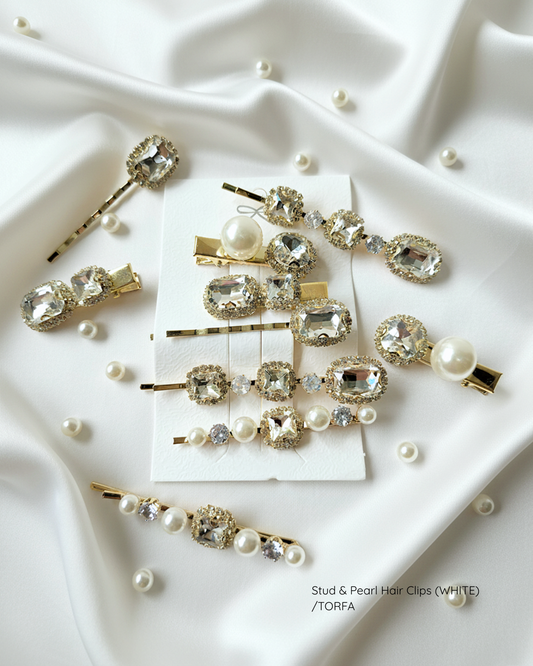 Stud & Pearl Hair Clips (1 Set)