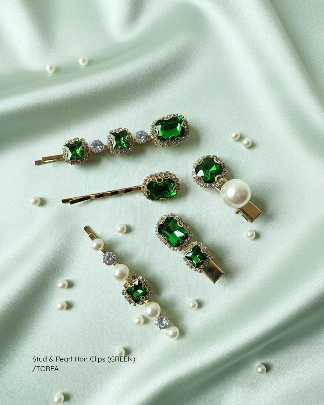 Stud & Pearl Hair Clips ( 1 Set)
