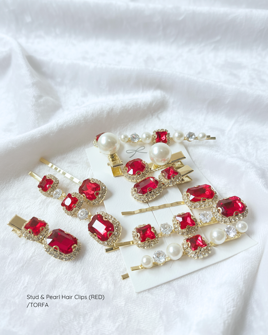 Stud & Pearl Hair Clips (1 Set)