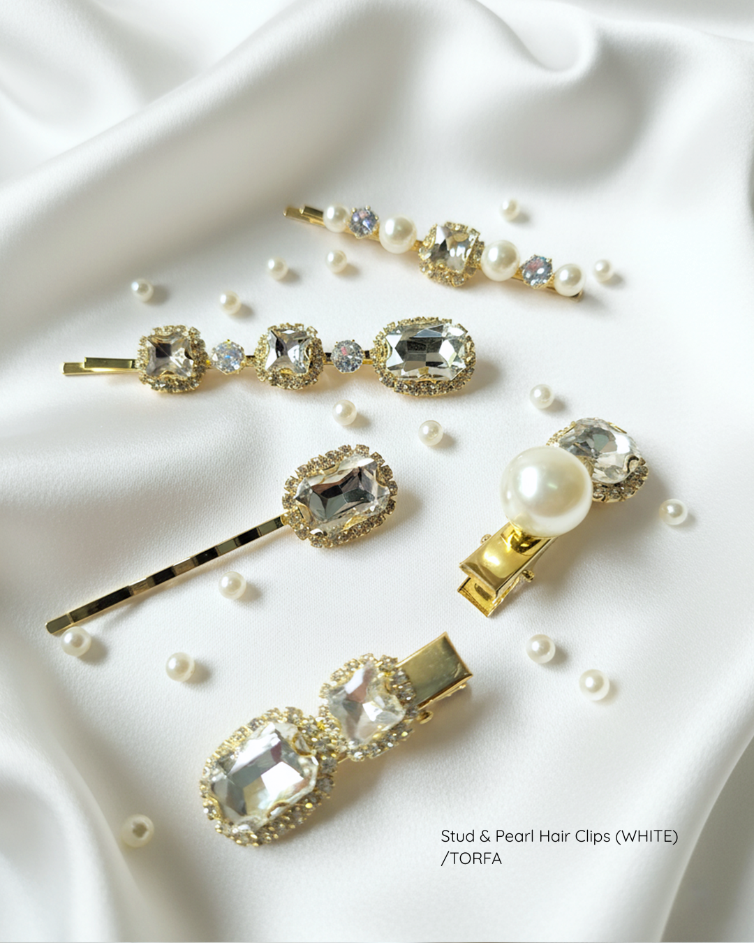 Stud & Pearl Hair Clips (1 Set)