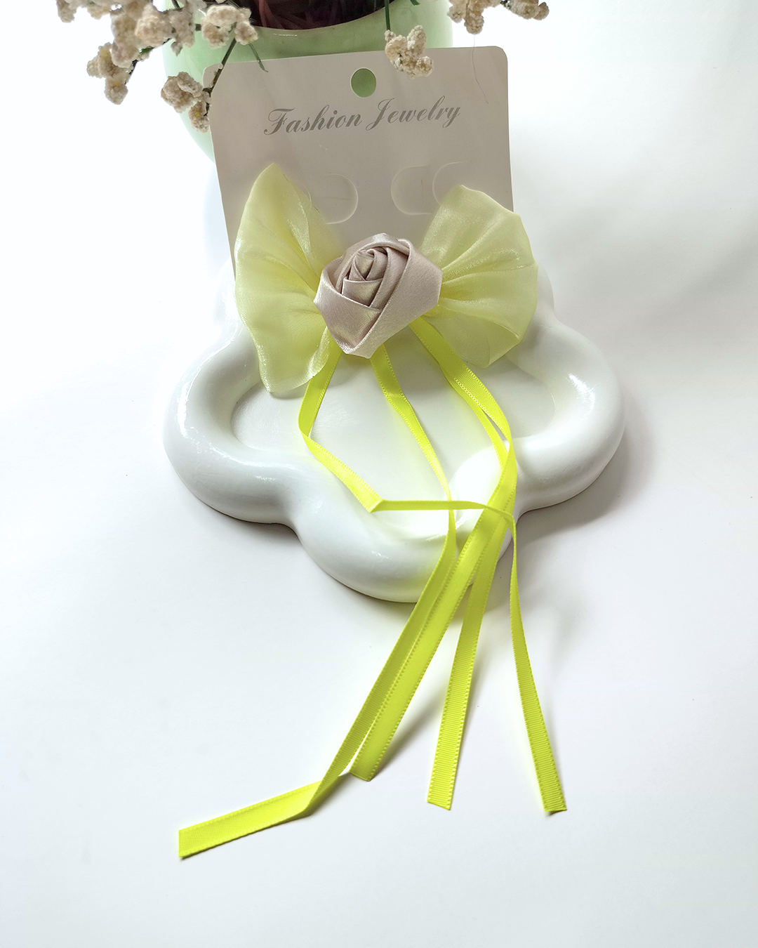 Bow Ribbon Flower Hair Clip (Pack of 2)