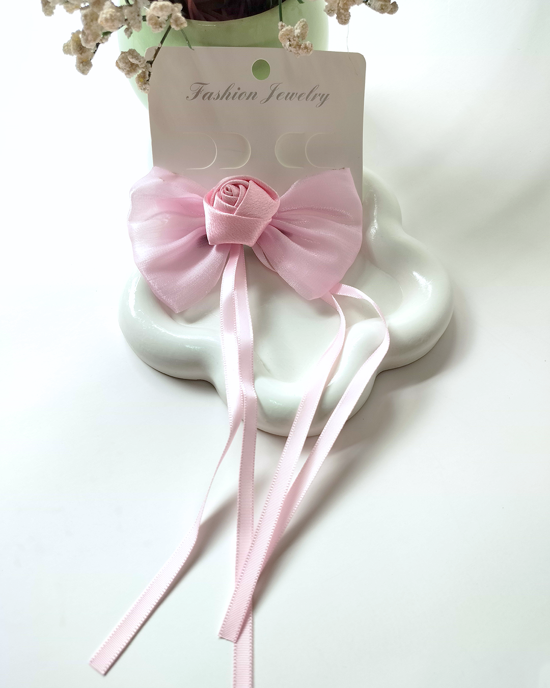 Bow Ribbon Flower Hair Clip (Pack of 2)