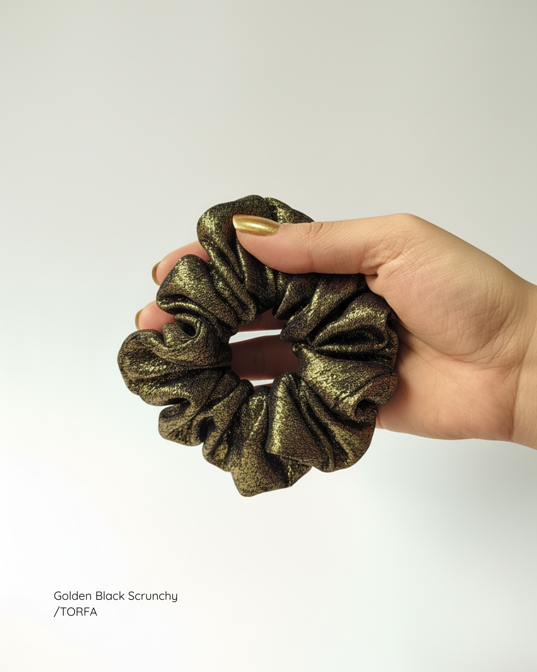 Golden Black Scrunchy