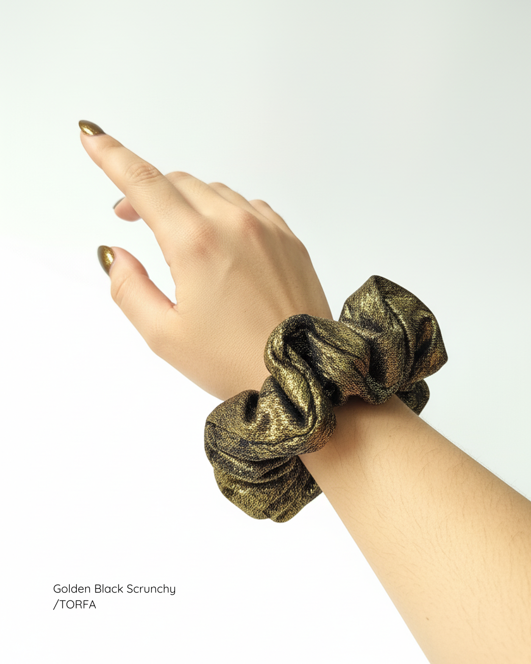 Golden Black Scrunchy