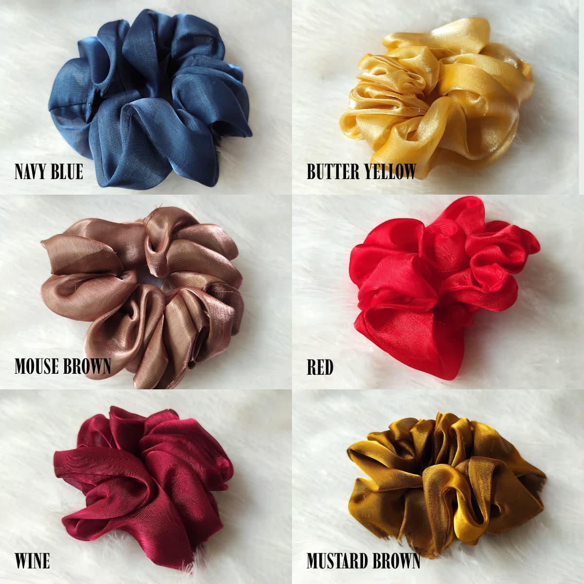 Scrunchy Organza Plain (Pack of 3)