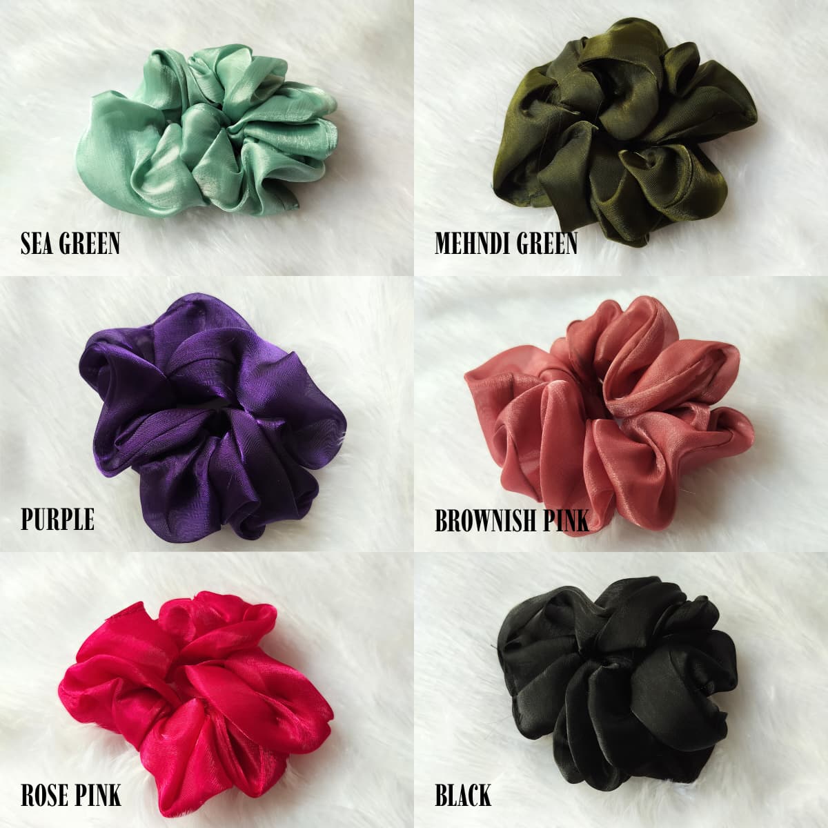Scrunchy Organza Plain (Pack of 3)