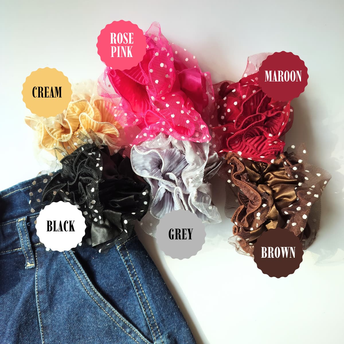 Scrunchy Polka Net (Pack of 2)