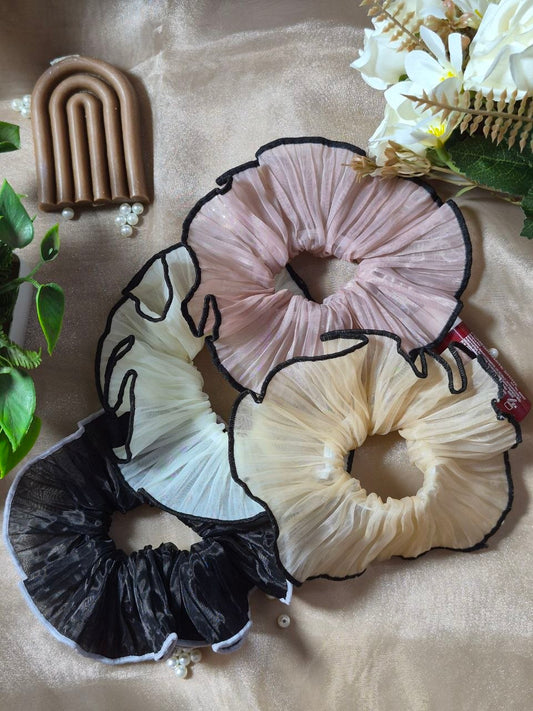 Frill Organza Scrunchy Large (Pack of 2)