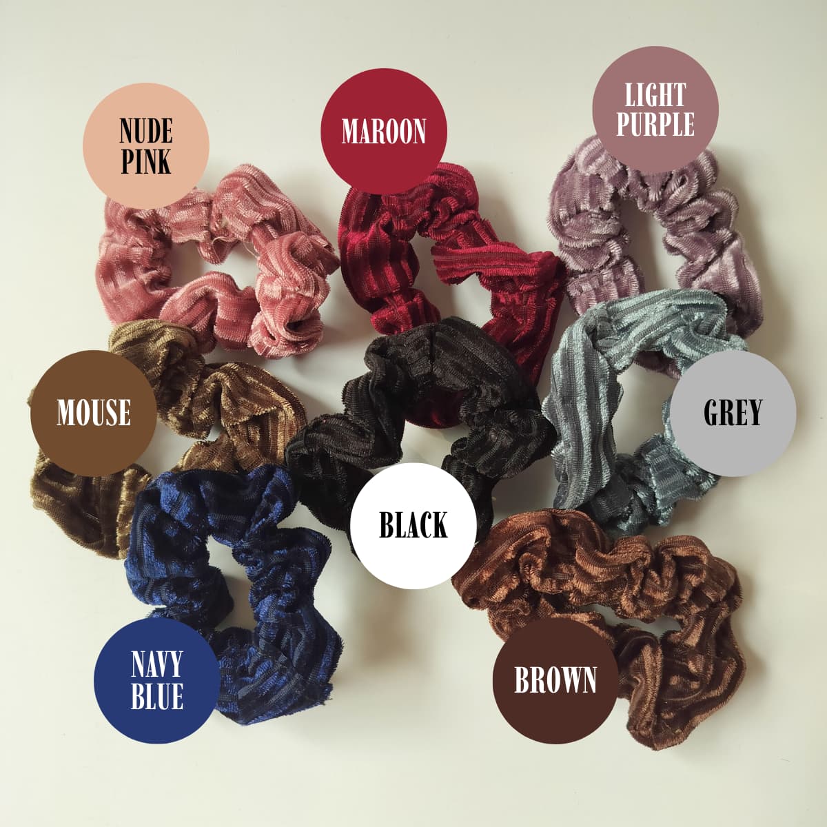 Velvet Stripe Scrunchy (Pack of 2)